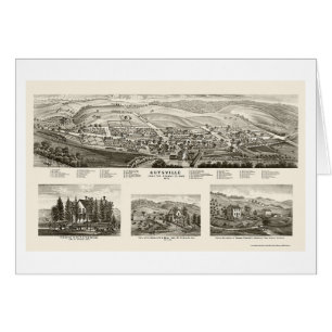 Guysville panorama- karta för OH - 1875 Hälsningskort