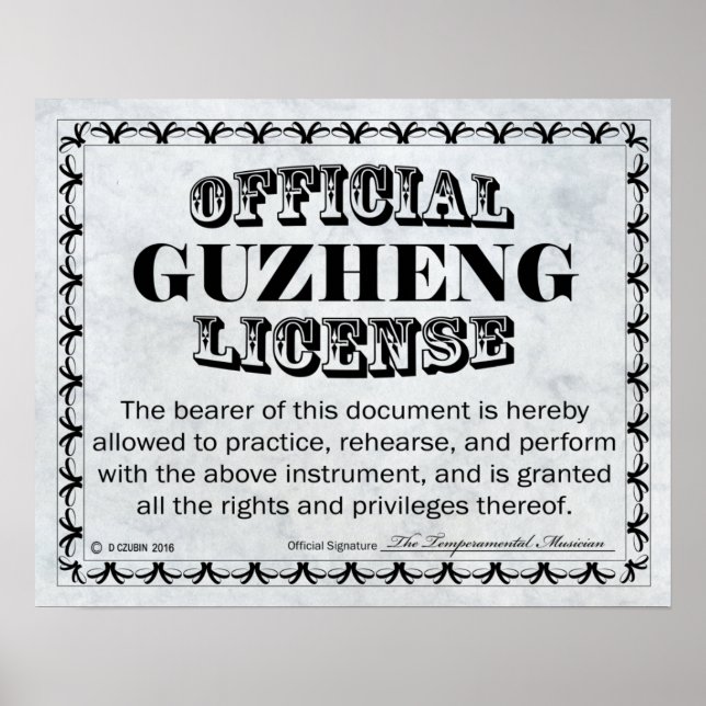 Guzheng License Poster (Framsidan)