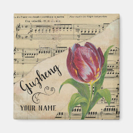 Guzheng Tulip Vintage Lakan Music Customized Magnet