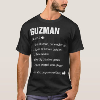 Guzman Name Definition Retro Family Funny T Shirt