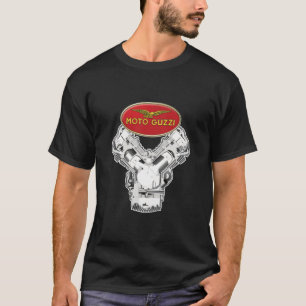 Guzzi Logotyp och motor T Shirt