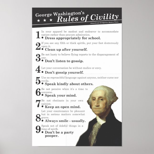 GW:s Regler of Civility Poster (Framsidan)
