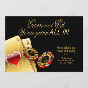 GWALL I Casino Bröllop ASK 4 NAMN I CHIP Inbjudningar