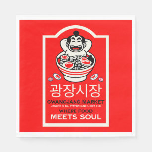 Gwangjang Market Soul Korea Pappersservett