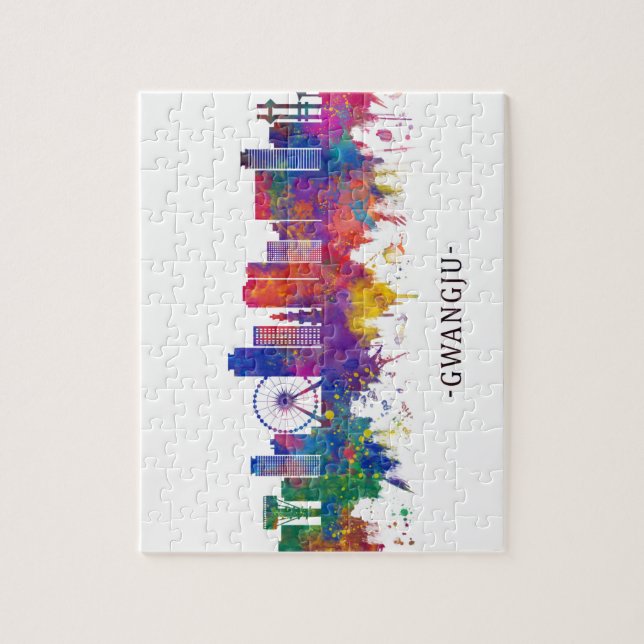 Gwangju Sydkorea Skyline Pussel (Vertikal)