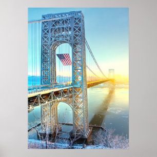 GWB-förbindande fort Lee NJ och Manhattan NYPlus Poster