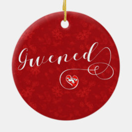 Gwened Flagga in Heart, Vannes, Breton, Brittany Julgransprydnad Keramik