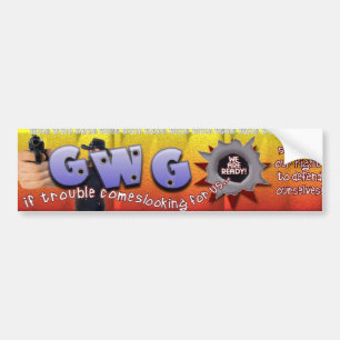 GWG - GIRL MED EN GUN BUMPER STICKER BILDEKAL