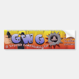 GWG - GIRL MED EN GUN BUMPER STICKER BILDEKAL