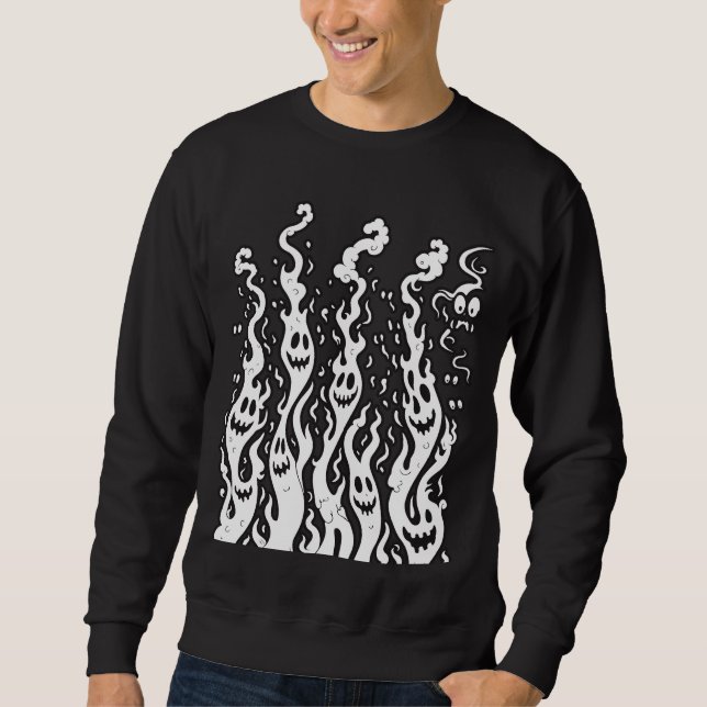 Gwosts Flames Mäns Tröja Lång Ärmad Tröja (Framsida)