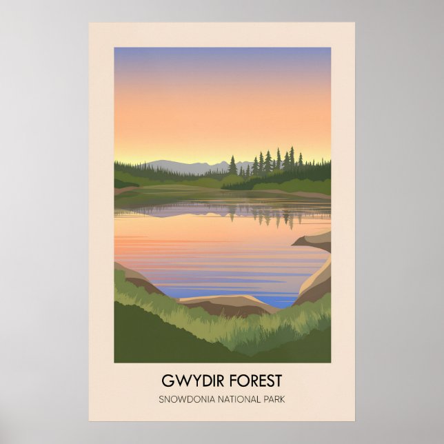 Gwydir Forest Snowdonia Resoraffisch Poster (Framsidan)