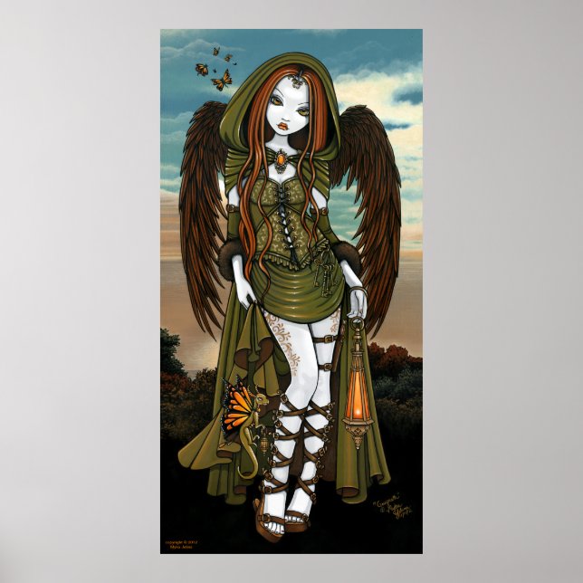 Gwyneth Sunset Dragon Lantern Angel Poster (Framsidan)