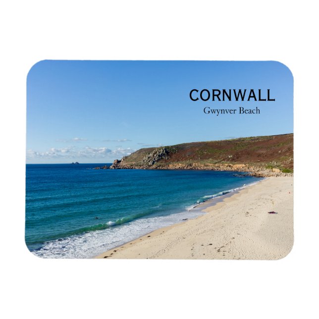 Gwynver Beach Cornwall England  Magnet (Horisontell)
