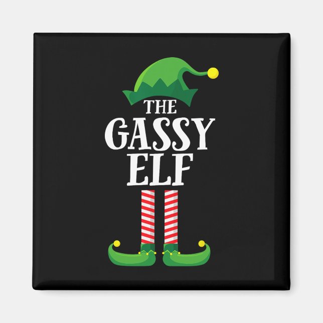 Gy Elf Matching Family Group jul Party Magnet (Framsidan)