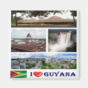 GY - Guyana - I Kärlek - Collage Magnet