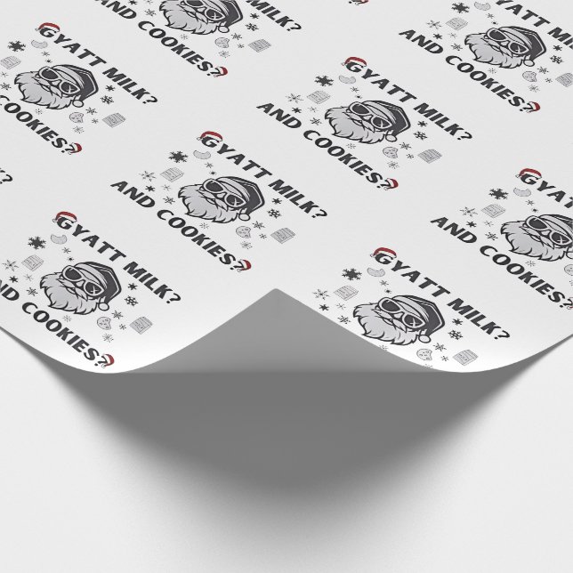 Gyatt Mjölk och Kakor Rolig Jul Tomte Gen Alpha Presentpapper (Hörn)
