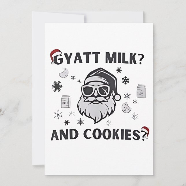 Gyatt Mjölk och Kakor Rolig Tomte Gen Alpha Inbjudningar (Framsida)