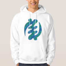 Gye Nyame Adinkra Blue Grönt Kente K16