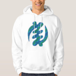 Gye Nyame Adinkra Blue Grönt Kente K16 Hoodie