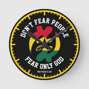 Gye Nyame Adinkra Christian Ghana FEAR ENLY GOD Rund Klocka