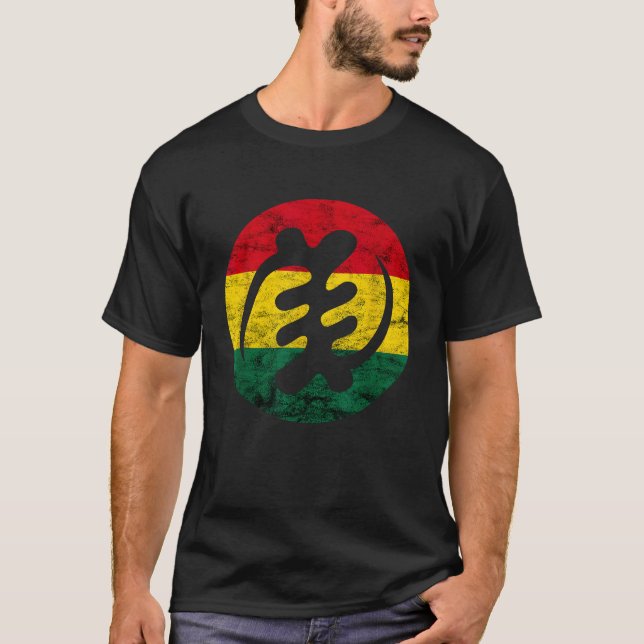 Gye Nyame Adinkra Symbol Ghana Flagga African S T Shirt (Framsida)