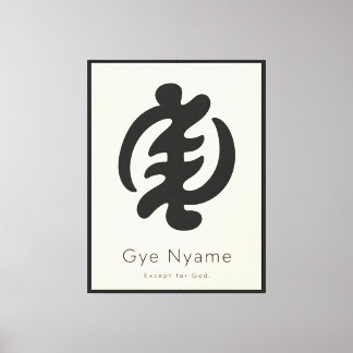 Gye Nyame Adinkra-symbol | Minimalistisk afrikansk Canvastryck