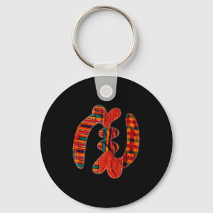 Gye Nyame - Afrikansk Kente Tyg Symbol Ghana Nyckelring