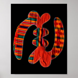 Gye Nyame - Afrikansk Kente Tyg Symbol Ghana Poster