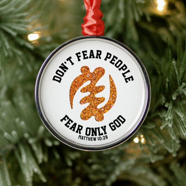 Gye Nyame FEAR ENLY GOD Christian Glitter Julgransprydnad Metall (Träd)