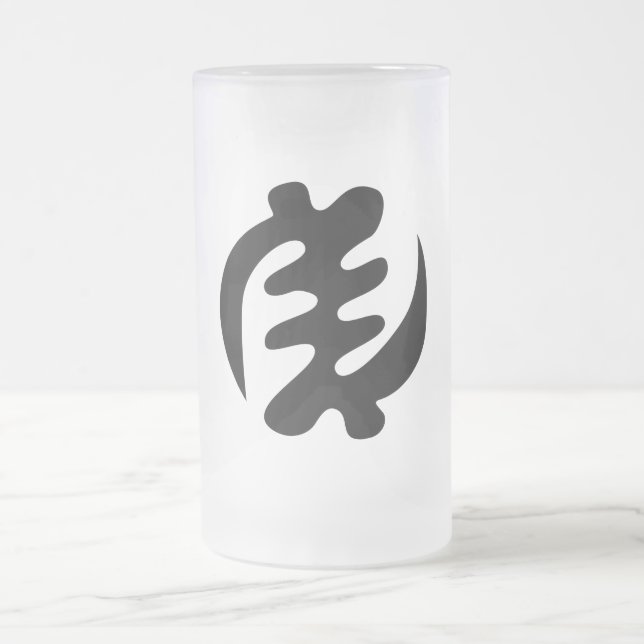 Gye Nyame | Gud är högsta Adinkra Symbol Frostat Ölglas (Center)