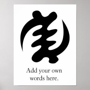 Gye Nyame Gud är högsta Adinkra Symbol Poster
