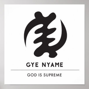 Gye Nyame Gud är högsta symbol Poster