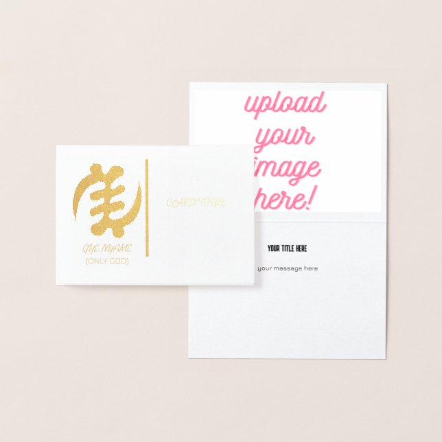 Gye Nyame-överlägsenhet för gud Adinkra-symboldesi Folierat Kort (Display)