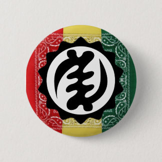 GYE NYAME, röd gult och grönt knäppas Knapp