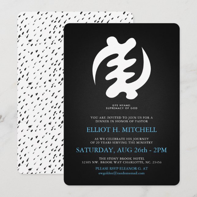 Gye Nyame | Supremacy av partyet för gud | Inbjudningar (Fram/baksida)