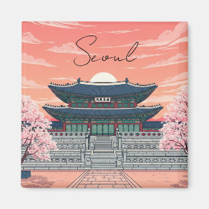 Gyeongbokgung i Söul Sydkorea Magnet