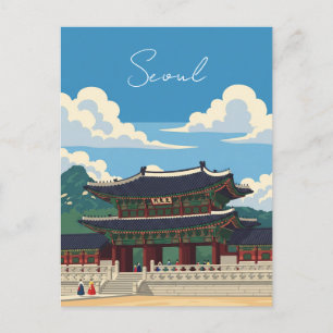 Gyeongbokgung i Söul Sydkorea Vykort