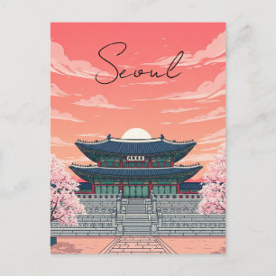 Gyeongbokgung i Söul Sydkorea Vykort