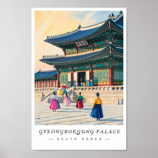 Gyeongbokgungpalatset Korea Väggkonst, Seoul Poster