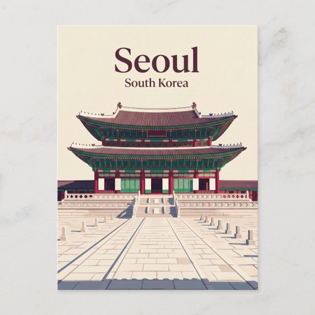 Gyeongbokgungpalatset Sydkorea Vykort (Framsida)