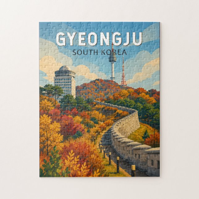 Gyeongju Sydkorea Illustration Resa Konst Pussel (Vertikal)