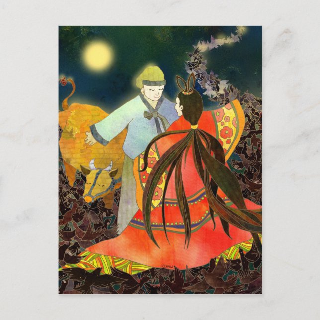 Gyeonwu & Jiknyeo: Berättelsen om Chilseok i Korea Vykort (Framsida)