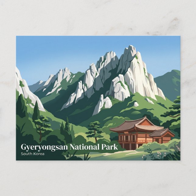 Gyeryongsan nationalpark Sydkorea Vykort (Framsida)