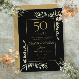 Gylden 50-årsjubileum Spara datum Grönska Inbjudningar