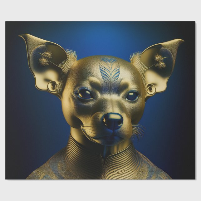 Gylden egyptisk Chihuahuavakt Presentpapper (Platt)
