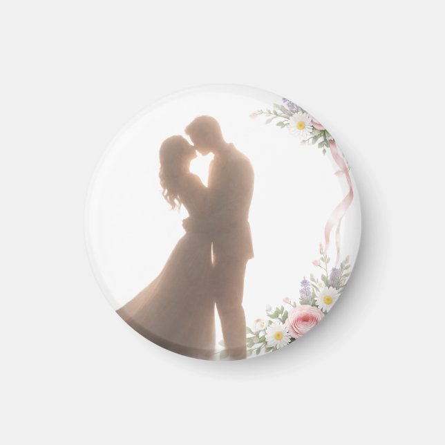 Gylden famn vid solnedgång - Romantisk Magnet (Framsidan)