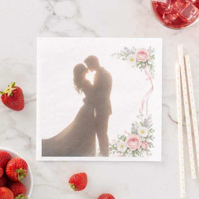 Gylden famn vid solnedgång - Romantisk Pappersservett (Insitu)