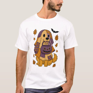 Gylden Hund Spöke Halloween T Shirt
