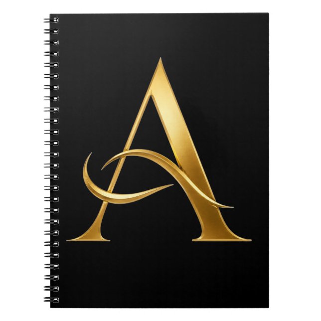 Gylden Initial En Minimalistisk Design Anteckningsbok (Framsidan)