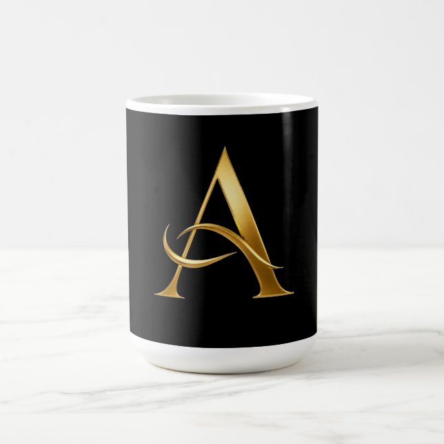 Gylden Initial En Minimalistisk Design Kaffemugg (Center)